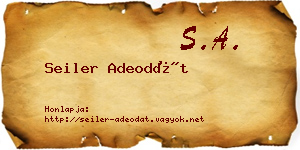 Seiler Adeodát névjegykártya